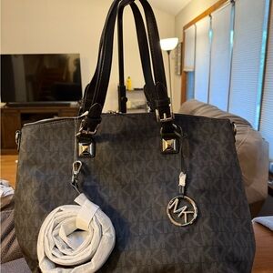 Michael Kors Black and Gray Tote Bag